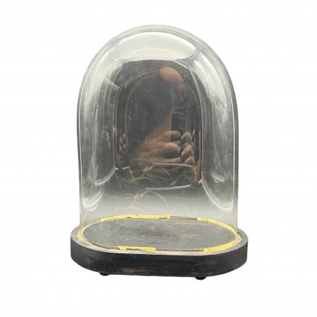 Globe de mariage  ancien en bois noirci fin XIXe era Napoléon 3
