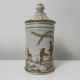 Pot pharmacie porcelaine blanche motifs doré japonisant DLG Paris Le Tallec