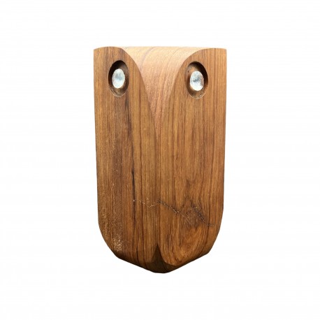 Chouette hibou en teck wooden MCM teak bird  owl vintage scandinave