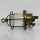 Lampe marine ancienne bronze et verre genre holophane ideal deco industrielle