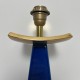 Pied de lampe céramique bleu craquelé et or Louis Drimmer