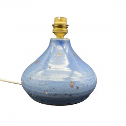 Pied de lampe boule gres pyrite bleu vintage