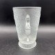 Vase en verre pressé Art Deco Hippocampe décor poisson Joseph Inwald Barolac