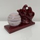 Lampe veilleuse céramique bordeaux couple de colombes Art Deco
