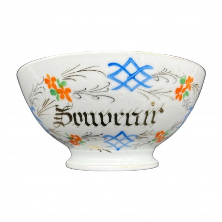 Bol souvenir vers 1900 porcelaine de Paris décor Floral