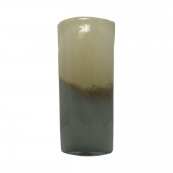 Grand vase en verre gris et beige a identifier