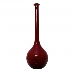 Grand vase rouge en verre soufflé Italie Murano 1960s Dlg Morin