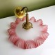 Supension Abat jour tulipe en verre vieux rose style art déco shabby chic