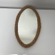 Miroir oval rotin vintage