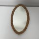 Miroir oval rotin vintage