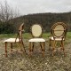 Trio de chaises bambou rotin vintage bistrot