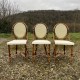 Trio de chaises bambou rotin vintage bistrot