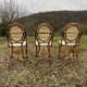 Trio de chaises bambou rotin vintage bistrot