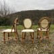 Trio de chaises bambou rotin vintage bistrot