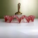 Supension Abat jour tulipe en verre vieux rose style art déco shabby chic