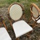 Trio de chaises bambou rotin vintage bistrot