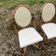 Trio de chaises bambou rotin vintage bistrot