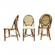 Trio de chaises bambou rotin vintage bistrot