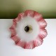 Supension Abat jour tulipe en verre vieux rose style art déco shabby chic