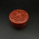 Petite Boite ronde en laque cinabre rouge Cinnabar box lacquer carved