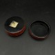 Petite Boite ronde en laque cinabre rouge Cinnabar box lacquer carved