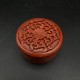 Petite Boite ronde en laque cinabre rouge Cinnabar box lacquer carved