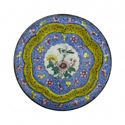 Petite coupelle en cuivre emaillé canton chinese enamel