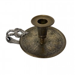 Bougeoir a main en bronze  dans le style perse Qajar France fin XIXe