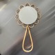 Miroir face a main vintage en bambou vannerie rotin vintage