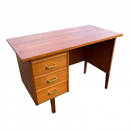 Bureau vintage en bois plaqué style scandinave