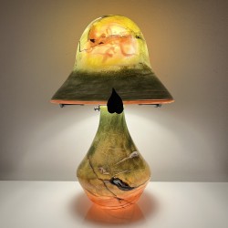 Lampe champignon en verre multicolore de Michele Luzoro