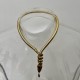 Collier Serpent Art Déco 1920 plaqué or Egyptian Revival snake Necklace