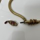 Collier Serpent Art Déco 1920 plaqué or Egyptian Revival snake Necklace