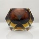 Cendrier en verre taillé diamant Murano Flavio Poli Sommerso Mandruzzato
