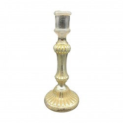 Bougeoir en verre eglomisé XIXe 19e