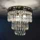 Lustre a pampilles 3 feux 3 rangs début XXe