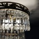 Lustre a pampilles 3 feux 3 rangs début XXe
