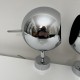 Paire d'appliques en métal chrome type Eyeball vintage space age
