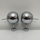 Paire d'appliques en métal chrome type Eyeball vintage space age