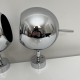 Paire d'appliques en métal chrome type Eyeball vintage space age