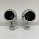 Paire d'appliques en métal chrome type Eyeball vintage space age