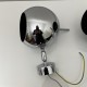 Paire d'appliques en métal chrome type Eyeball vintage space age