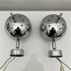 Paire d'appliques en métal chrome type Eyeball vintage space age