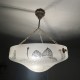 Vasque en verre decor degagé de fleurs et papillons Art Deco France Deveau 1925