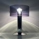 Lampe d'appoint cylindrique en métal et Altuglas fumé Philippe Rogier Oxar
