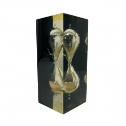 Sablier inclusion resine epoxy dans le style de Pierre Giraudon design vintage
