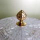 Plafonnier Globe verre texturé cerclage doré