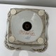 Coupe sur pied porcelaine blanche décor doré peint main Le Tallec Paris 1963