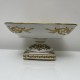 Coupe sur pied porcelaine blanche décor doré peint main Le Tallec Paris 1963