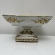 Coupe sur pied porcelaine blanche décor doré peint main Le Tallec Paris 1963